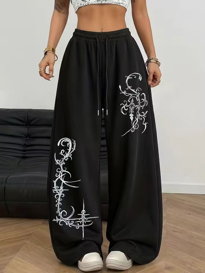 Pantaloni unisex con stampa a stelle e coulisse