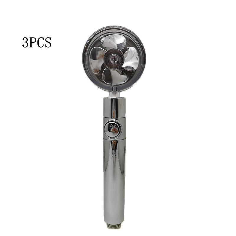 Set di 3 soffioni doccia cromati con turbina a risparmio idrico